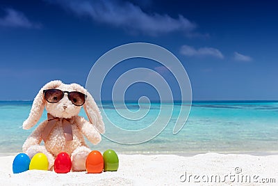 Easter vacation travel concept on a tropical beach Stock Photo
