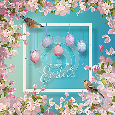 Easter Vector Frame Vector Illustration