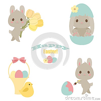 Easter vector icons set Vector Illustration