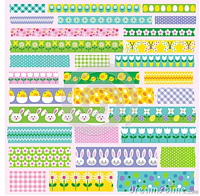 Easter washi tape clipart Vector Illustration