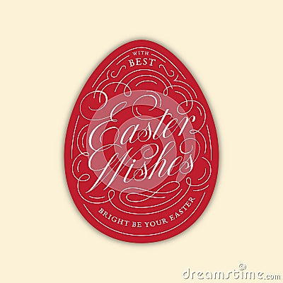 Easter Wishes egg lettering Vector Illustration