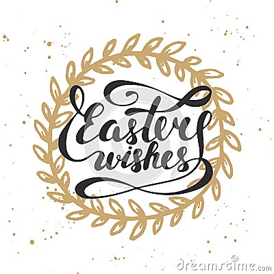 Easter wishes vector typography design elements Vector Illustration