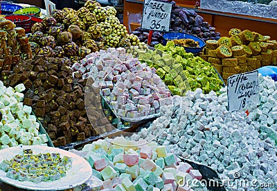 Eastern bazaar - traditional sweets Stock Photo