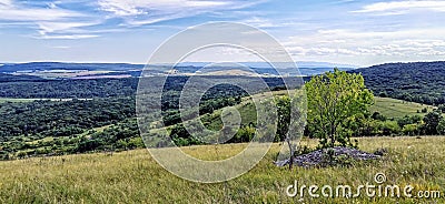 Eastern Hungarian panoramic hilly countryside landscape in Borsod county Stock Photo