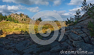 Picturesque outcrops of Bayanaul Stock Photo