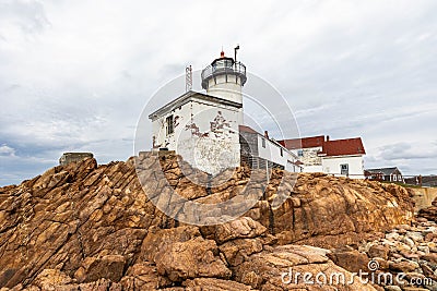 Eastern Point Lighthouse historic building in Gloucester, MA Stock Photo