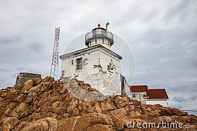 Eastern Point Lighthouse historic building in Gloucester, MA Stock Photo