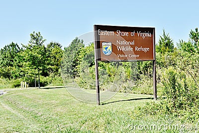 Eastern shore virginia national wildlife refuge sign Editorial Stock Photo