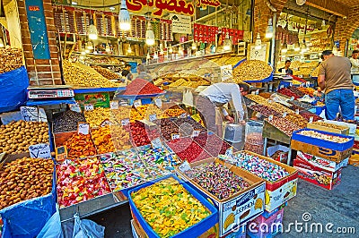 Eastern sweets in Tehran market Editorial Stock Photo