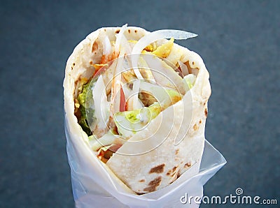 Eastern traditional shawarma Stock Photo