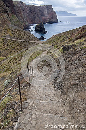 Easternmost part of the island Madeira, Ponta de Sao Lourenco, Canical town, peninsula, dry climate Stock Photo