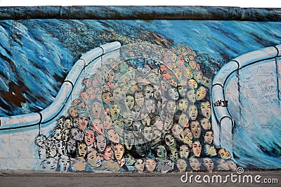 Eastside Gallery, berlinwall, in Berlin Editorial Stock Photo