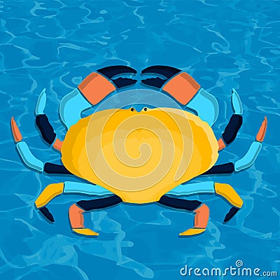 Easy colorful crab. flat vector illustration Vector Illustration