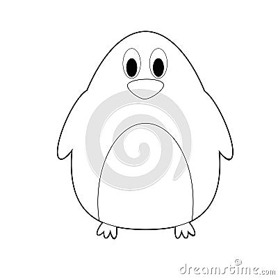 Easy Coloring Animals for Kids: Penguin Vector Illustration