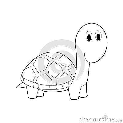 Easy Coloring Animals for Kids: Turtle Vector Illustration