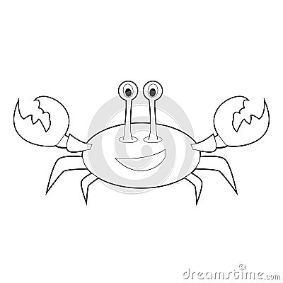 Easy Coloring Animals for Kids: Crab Vector Illustration