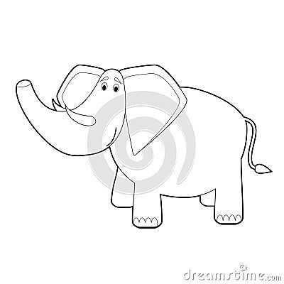 Easy Coloring Animals for Kids: Elephant Vector Illustration