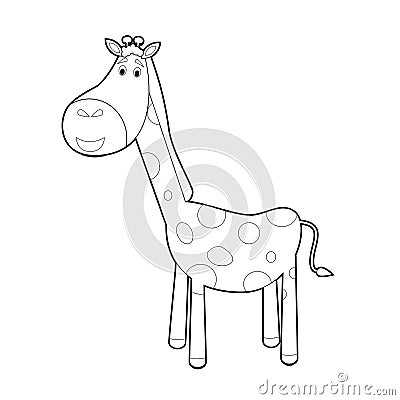 Easy Coloring Animals for Kids: Giraffe Vector Illustration