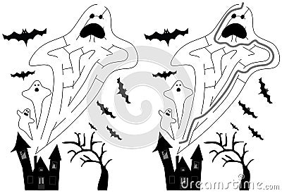 Easy ghost maze Vector Illustration