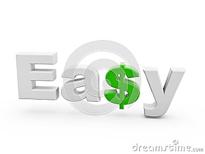 Easy green dollar sign Stock Photo