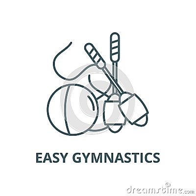 Easy gymnastics vector line icon, linear concept, outline sign, symbol Vector Illustration