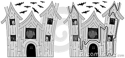 Easy haunted house maze Vector Illustration