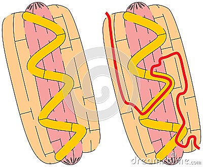 Easy hot dog maze Vector Illustration
