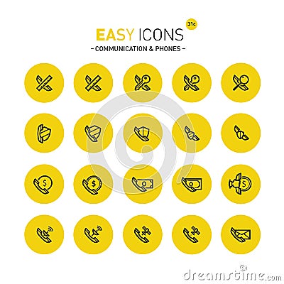 Easy icons 31c Phones Vector Illustration