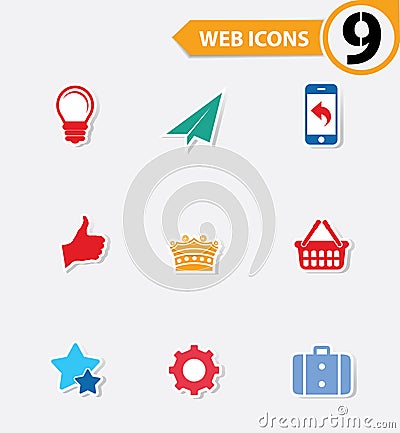 9 Easy icons Vector Illustration