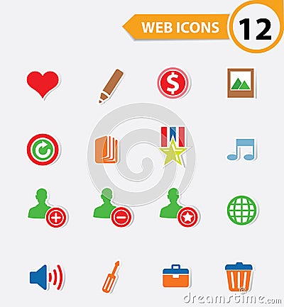 12 Easy icons Vector Illustration