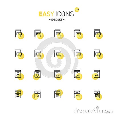 Easy icons 26d-books Vector Illustration
