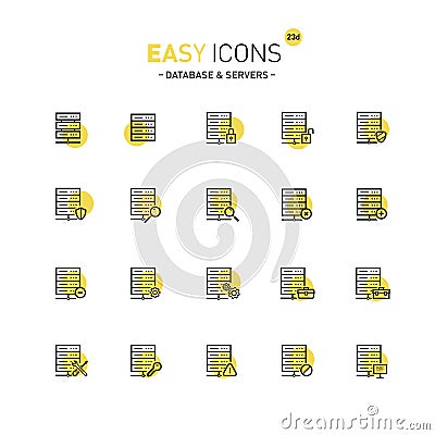 Easy icons 23d Database Vector Illustration