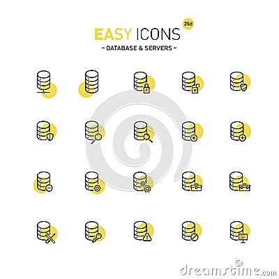 Easy icons 25d Database Vector Illustration