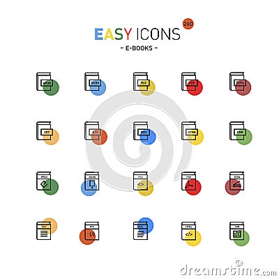 Easy icons 26D E-books Vector Illustration