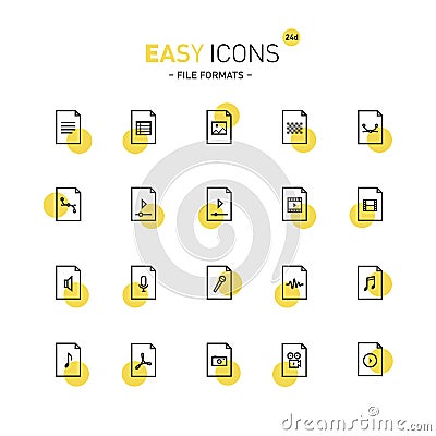 Easy icons 24d Files Vector Illustration