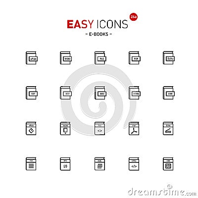 Easy icons 26a E-books Vector Illustration