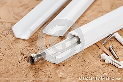 White wiring duct Stock Photo