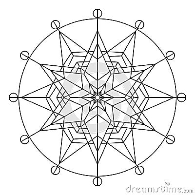 Easy mandala for coloring book pages. Vector template Vector Illustration