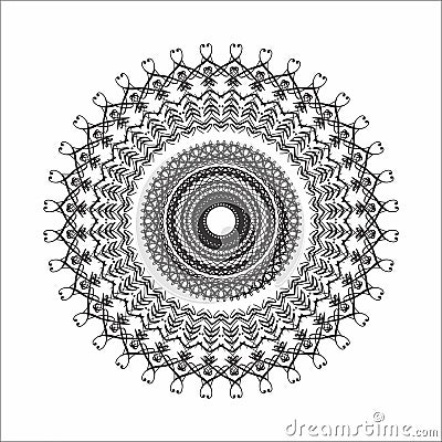 easy mandala, mandalas coloring pattern on white background Vector Illustration