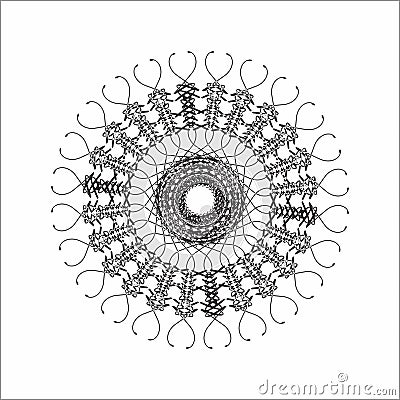 Easy mandalas for relaxation, meditation coloring, Basic mandala in circle floral shape for beginner, adults, seniors and kids Vector Illustration