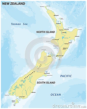 Easy map of New Zealand Vector Illustration