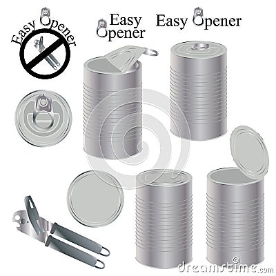 Easy opener tin Vector Illustration