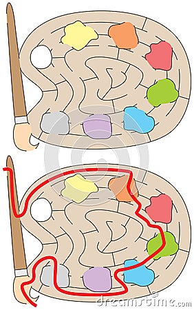 Easy palette maze Vector Illustration