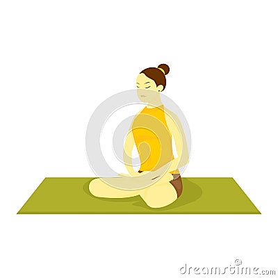 Easy pose yoga meditation Vector Illustration