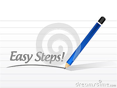 easy steps sign message illustration Cartoon Illustration