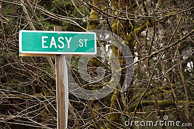 Easy Street road sign concept Stock Photo