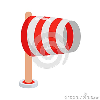 Easy to edit 3d style icon showing windsock indicator pole Vector Illustration