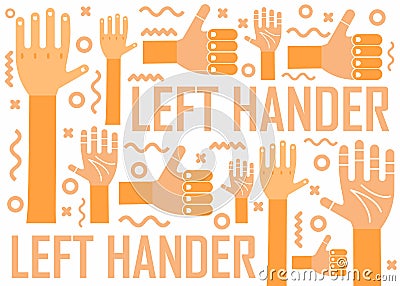 Left hander pattern design idea. Vector Illustration