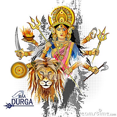 Happy Durga Puja India festival holiday background Vector Illustration
