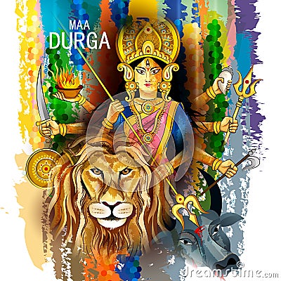 Happy Durga Puja India festival holiday background Vector Illustration